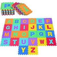 HOMCOM 26 Piezas Alfombra Puzzle para Niños 31x31 cm Colchoneta Suave 2-41 m² Juego Rompecabezas 26 Letras para Bebé…